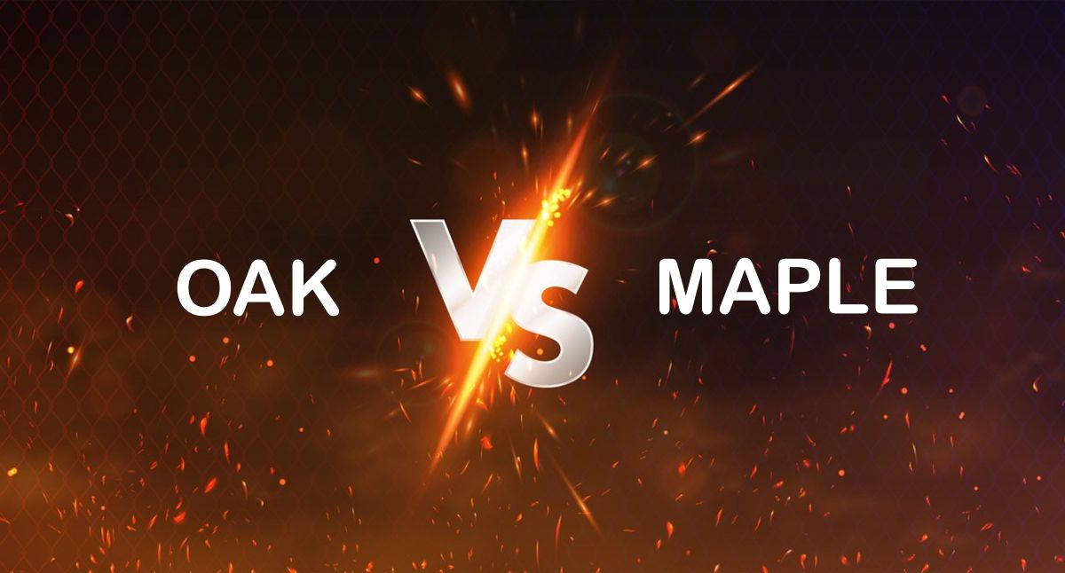 Illustration reading oak vs maple